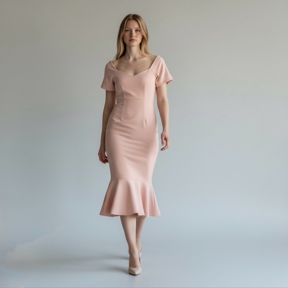 cinq a sept Dresses & Skirts - Cinq à Sept Marta Off-the-Shoulder Trumpet Midi Dress, Blush Rose, Size 4